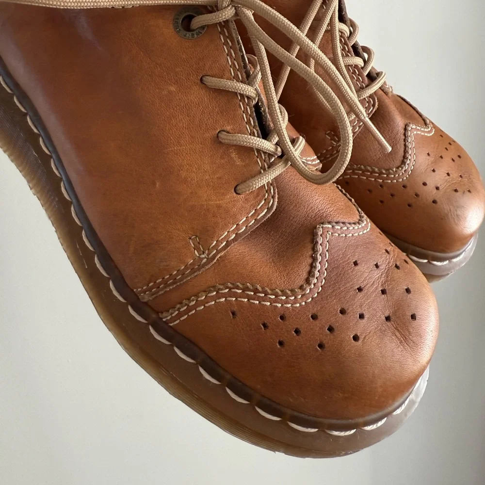 Dr. Martens 11664 Brown Leather Chunky Oxford Boots - Y2K 90s - Women's Size 9 - Picture 10 of 16